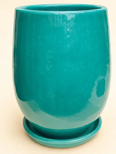 Turkuaz Çift Sırlı 26 Cm -  Saksilar - Lalezar Botanik